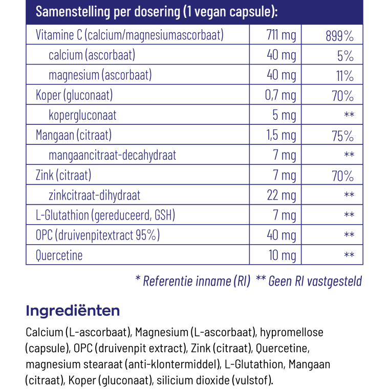 Vitakruid Gebufferde Vitamine C vegan 30 vcaps
