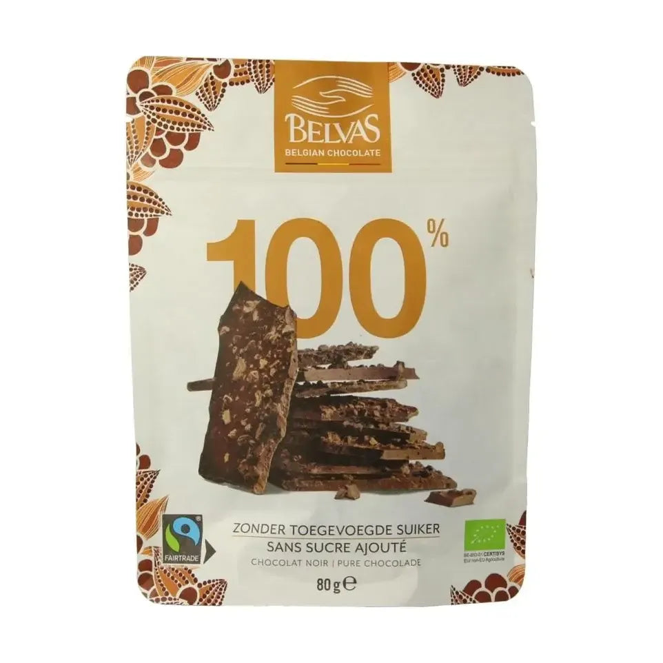 Belvas Thins dark 100% 80 gram