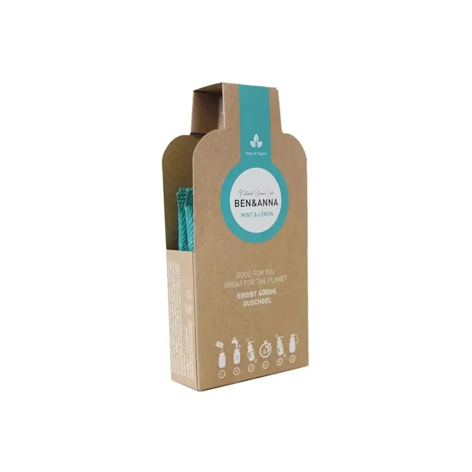 Ben & Anna Showergel flakes mint & lemon 2 stuks