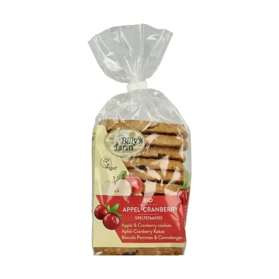 Billy's Farm Appel cranberry staafjes 175 gram