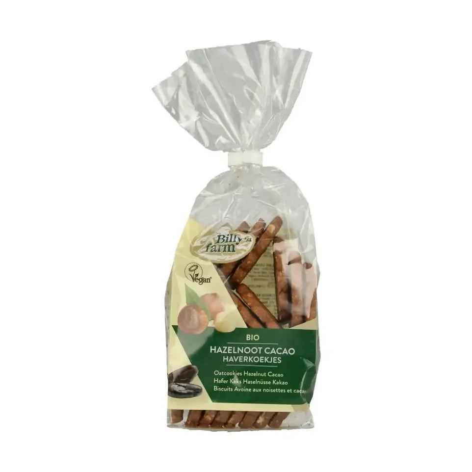 Billy's Farm Haverkoekjes hazelnoot-cacao biologisch 175 gram