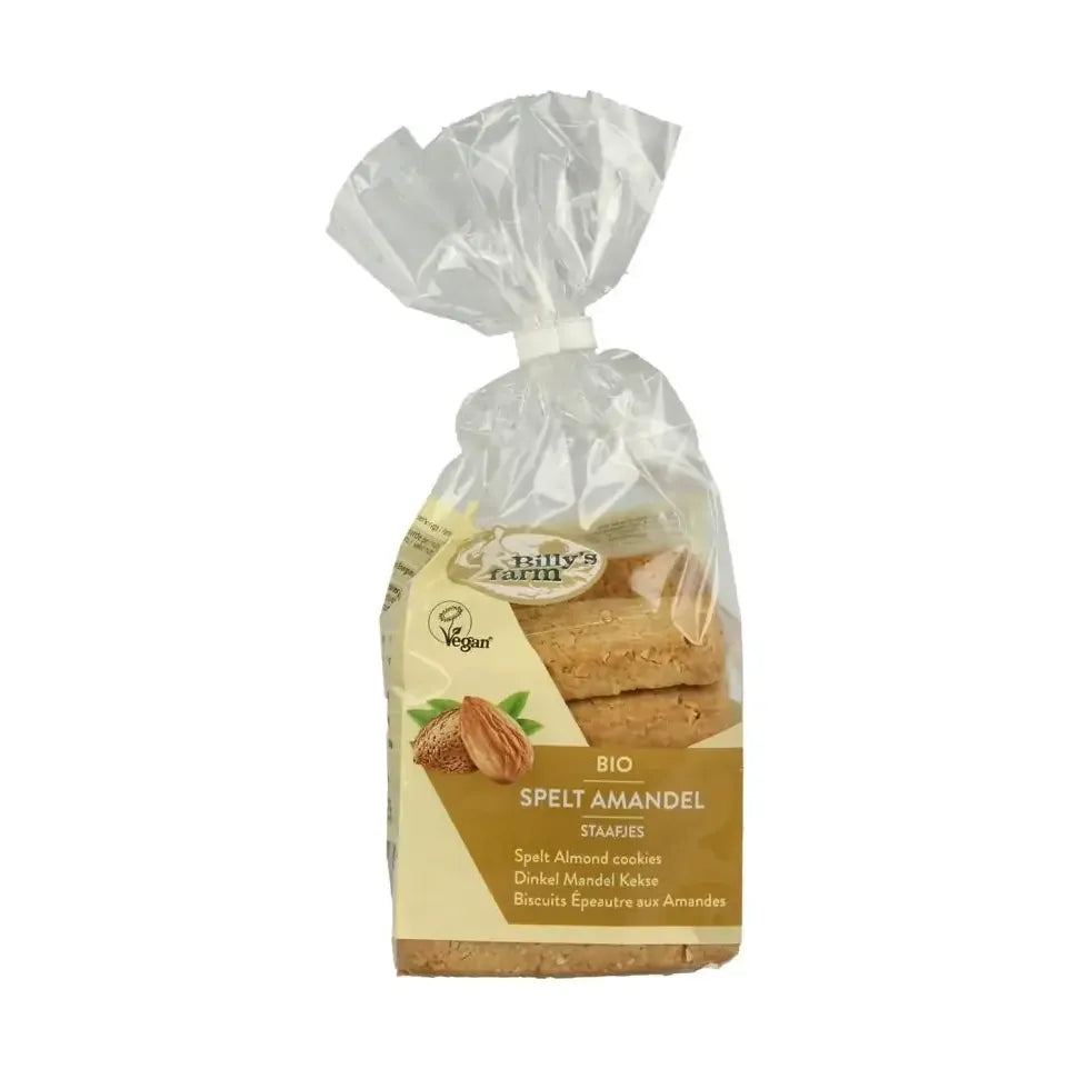 Billy's Farm Speltstaafjes amandel biologisch 175 gram