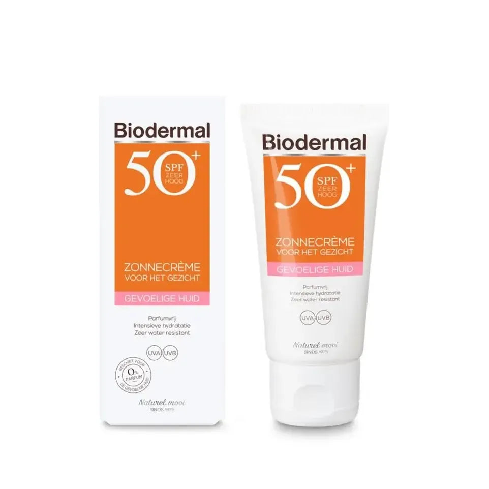 Biodermal Zonnecreme gezicht gevoelige huid SPF50+ 50 ml