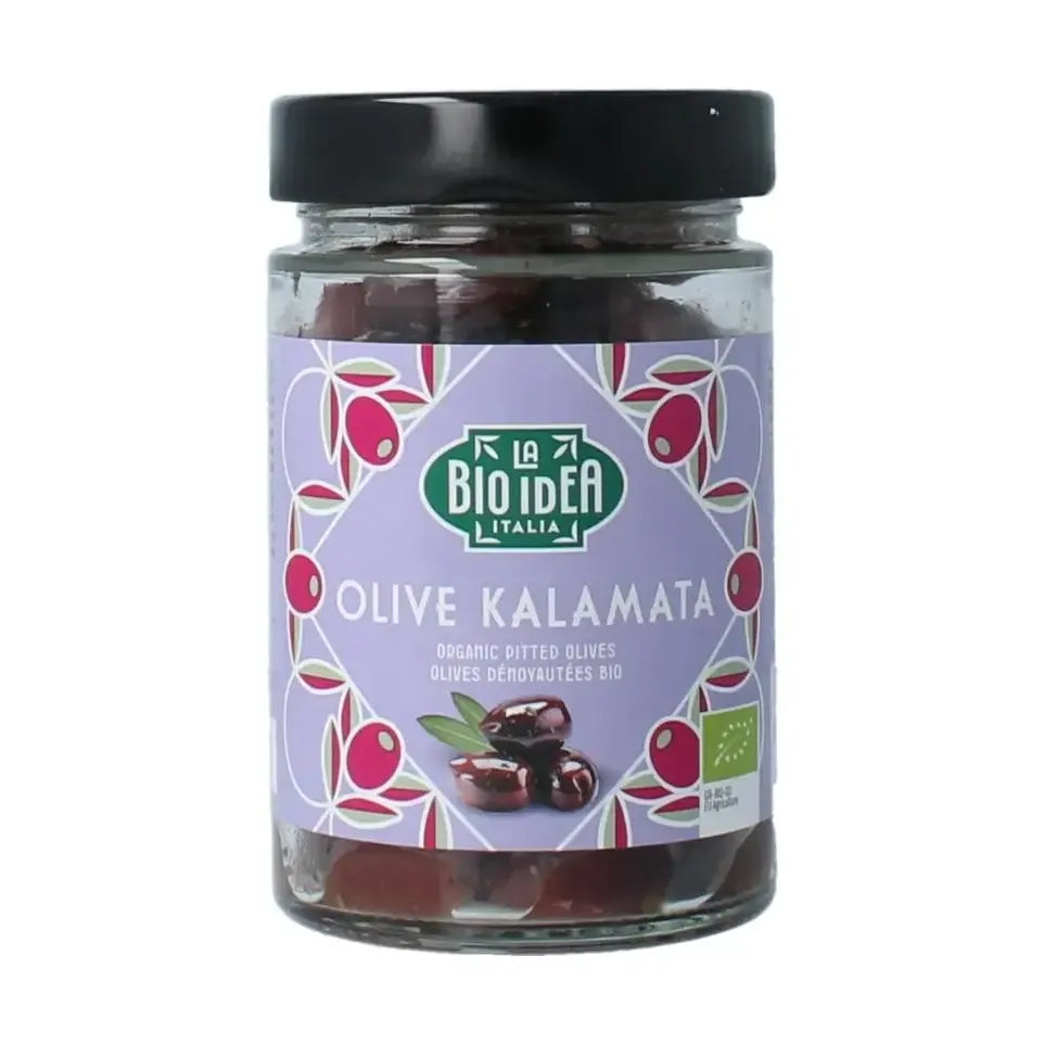 La Bio Idea Olijven zwart kalamata ontpit 180 gram