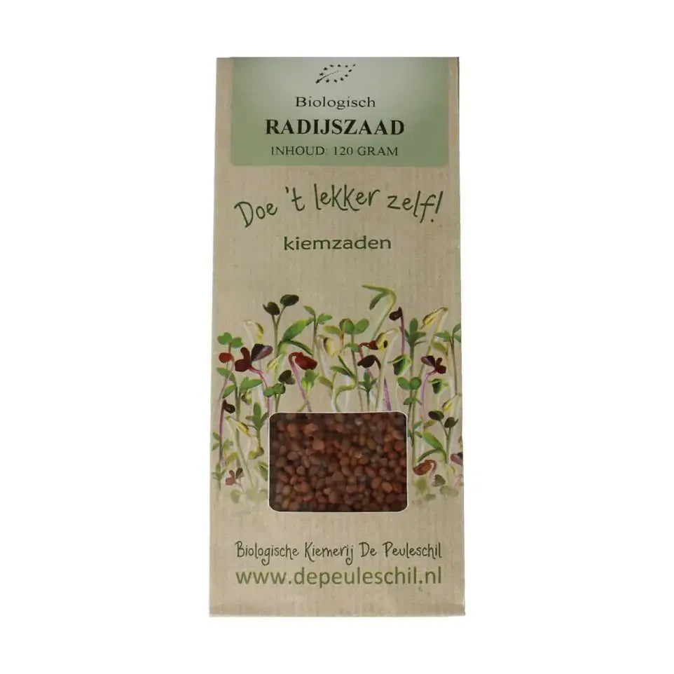 Biologische kiemerij De Peuleschil Radijszaad130 gram