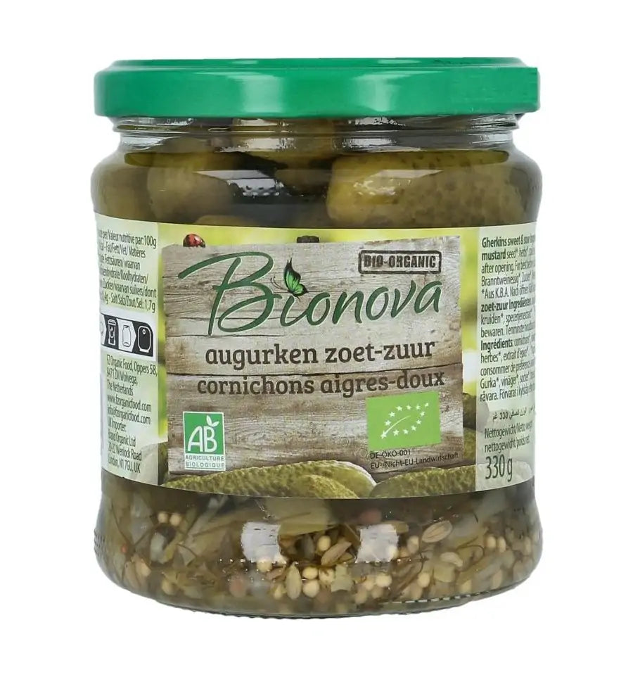 Bionova Augurken zoet zuur 330 gram