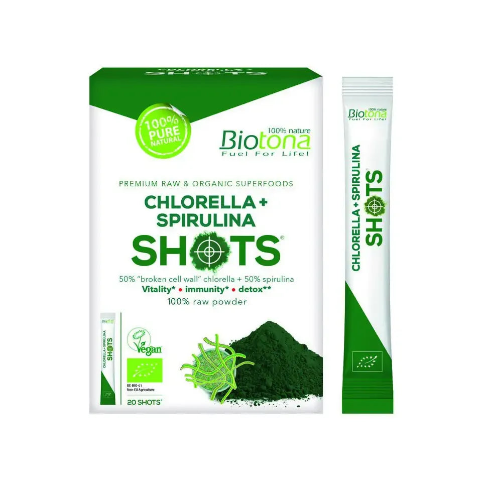 Biotona Chlorella spirulina shots 2.2 gram 20 stuks