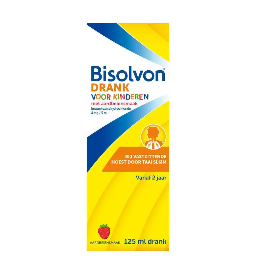 Bisolvon Drank kind aardbei 125 ml (afbeelding 1)