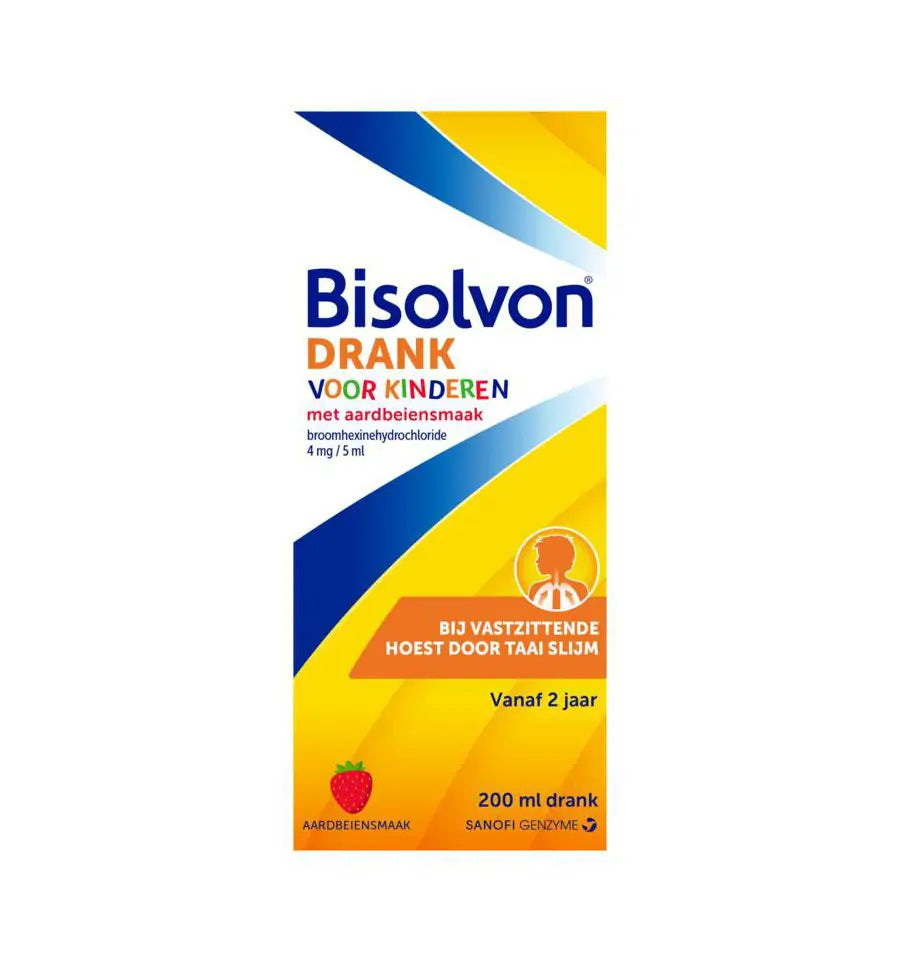 Bisolvon Drank kind aardbei 200 ml