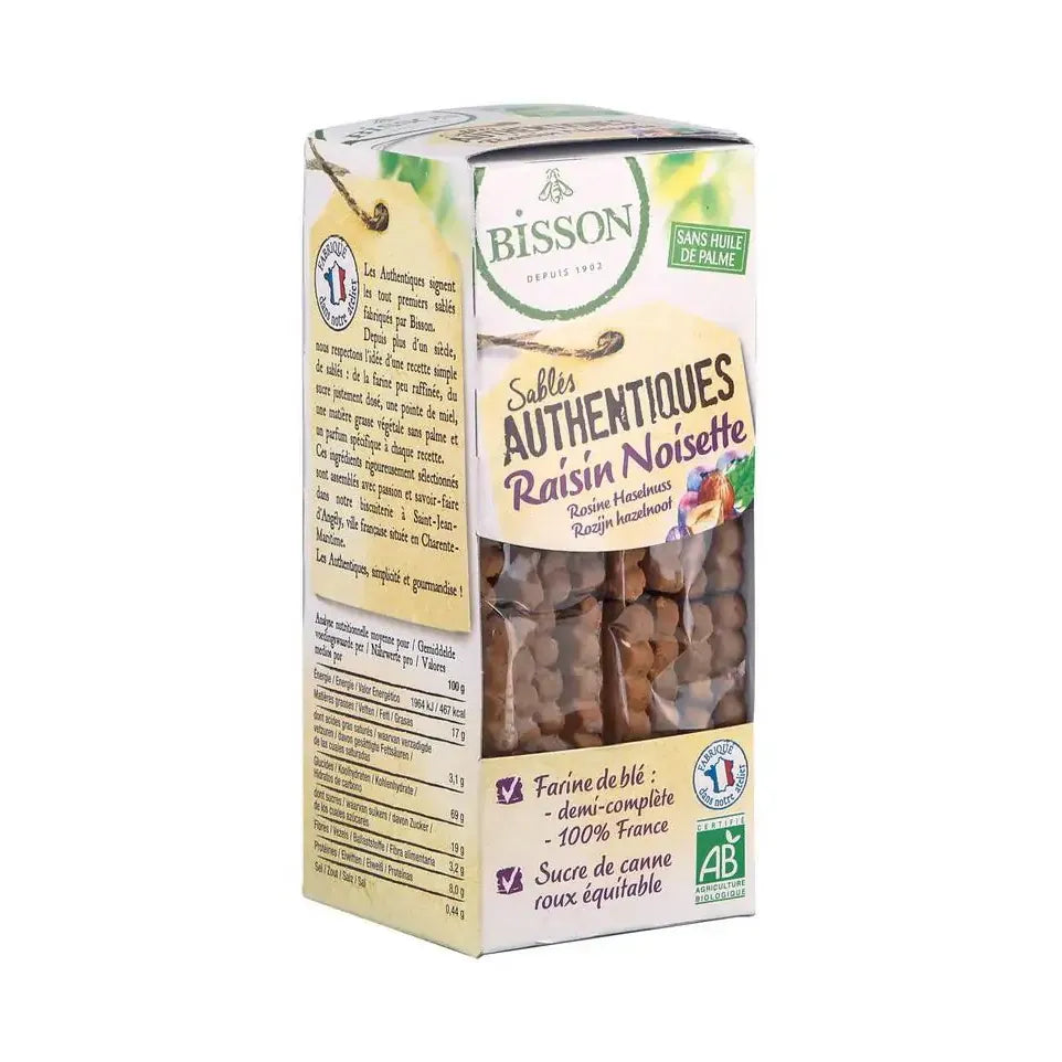 Bisson Zandkoekjes hazelnoot/rozijn authentiek 175 gram