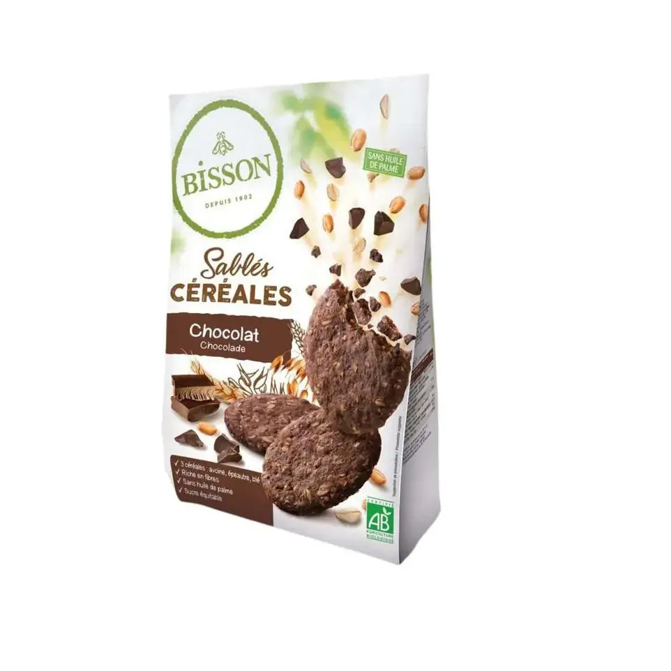 Bisson Zandkoekjes chocolade & granen 200 gram