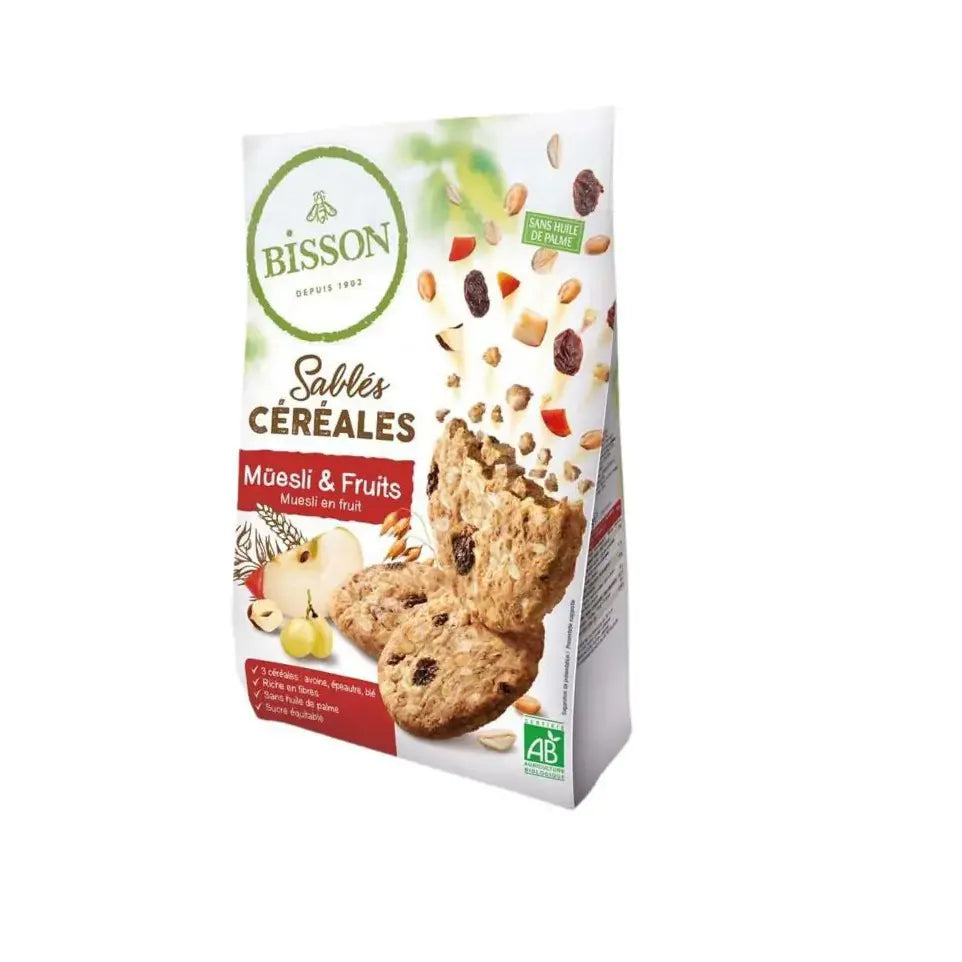 Bisson Zandkoekjes muesli & fruit 200 gram