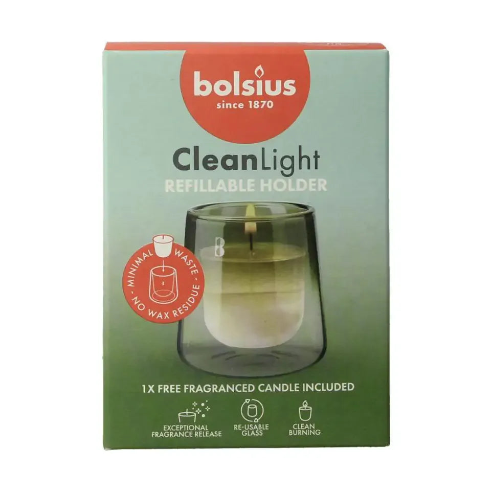 Bolsius Clean Light geur navulling gardenia starterkit 270 gram