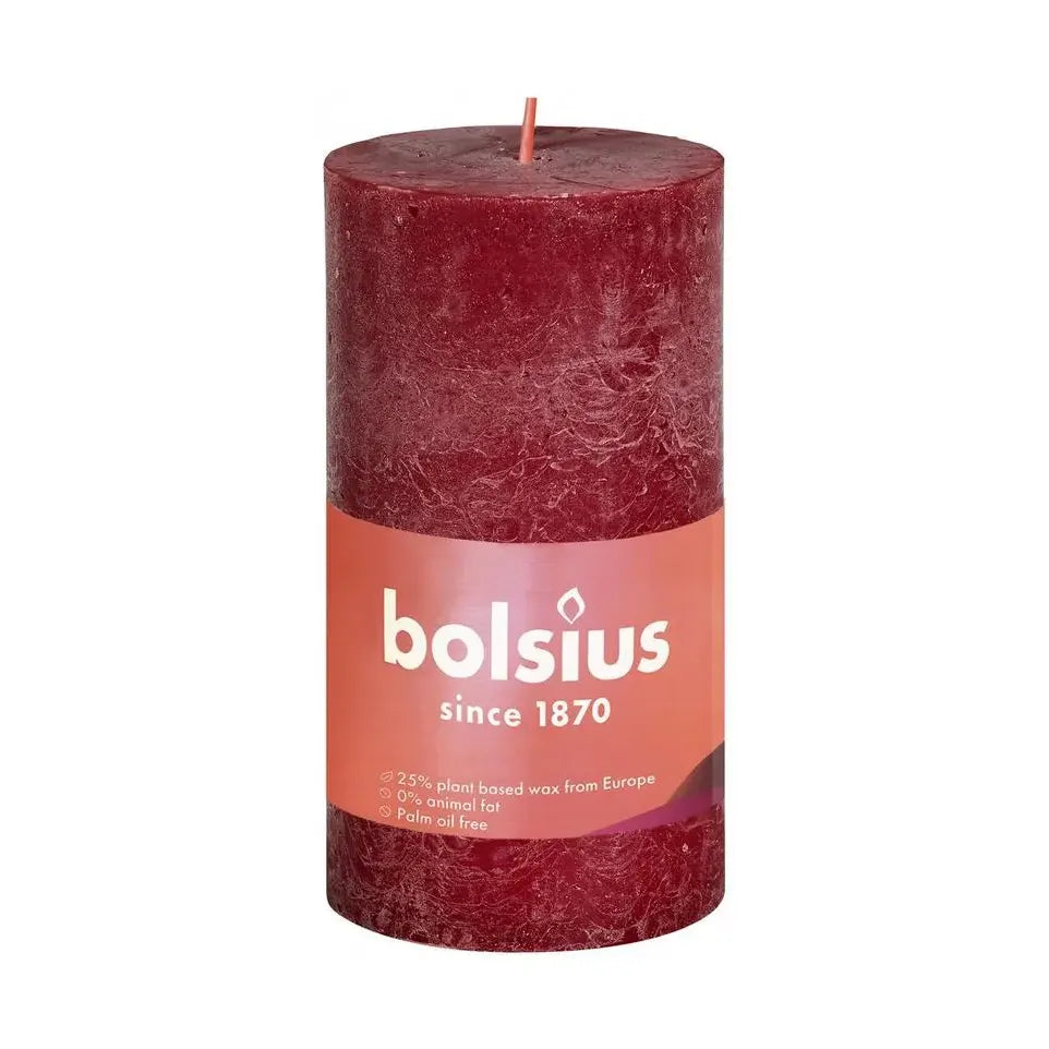 Bolsius Rustiekkaars shine 100/50 velvet red