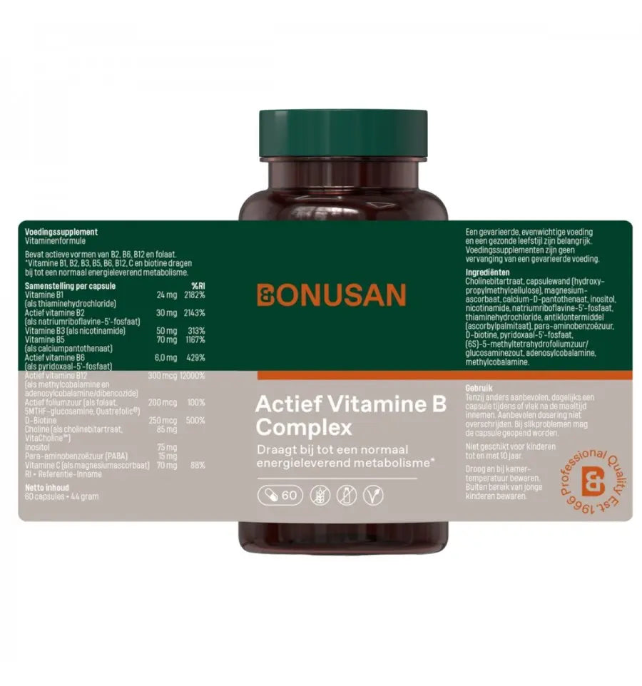 Bonusan Actief Vitamine B complex 1 x 60 capsules (afbeelding 8)