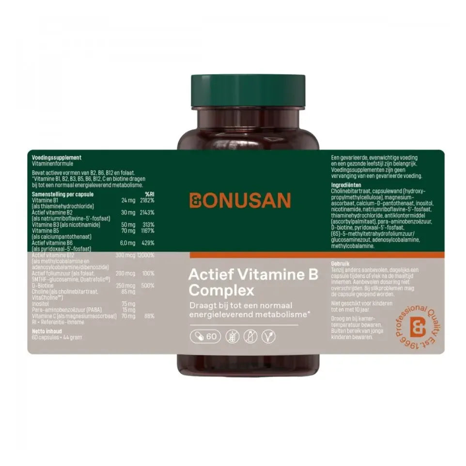 Bonusan Actief Vitamine B complex 1 x 60 capsules (afbeelding 8)