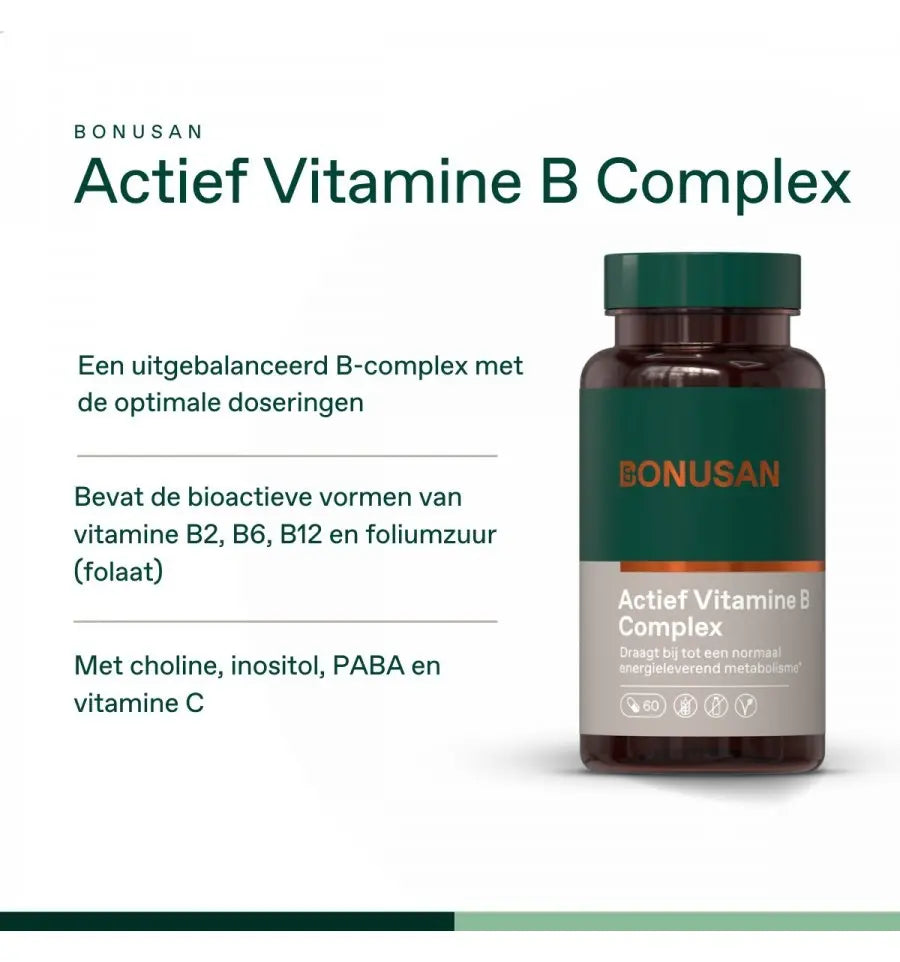 Bonusan Actief Vitamine B complex 1 x 60 capsules (afbeelding 2)