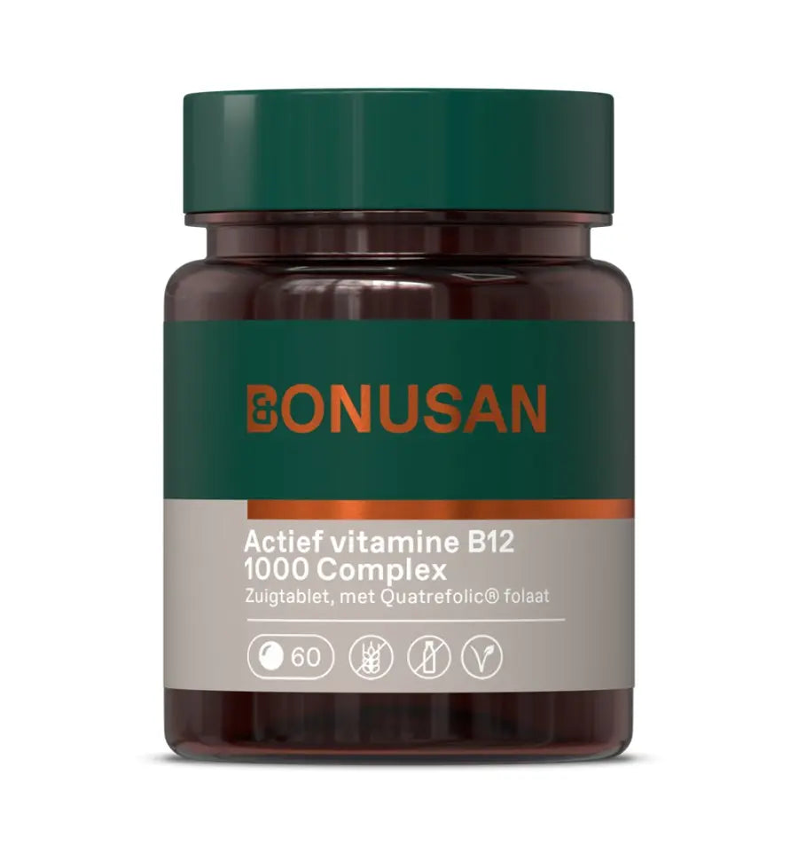 Bonusan Actief vitamine B12 1000 Complex 60 zuigtabletten