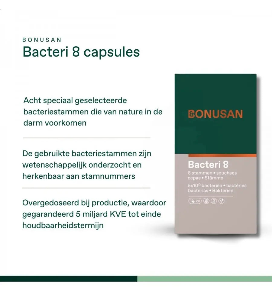 Bonusan Bacteri 8 28 capsules (afbeelding 2)