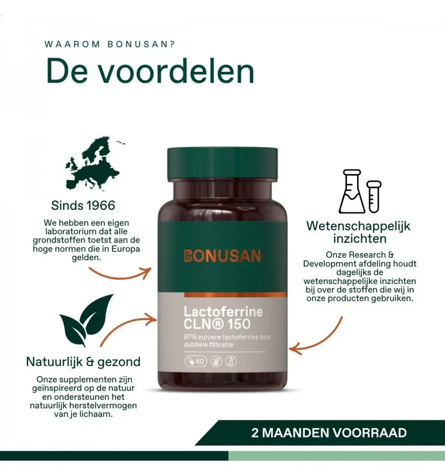 Bonusan Lactoferrine CLN 150 mg 1 x 60 vcaps (afbeelding 6)