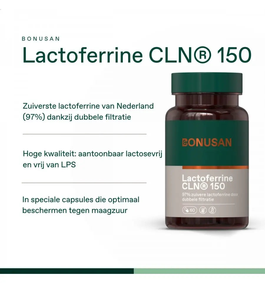 Bonusan Lactoferrine CLN 150 mg 1 x 60 vcaps (afbeelding 2)