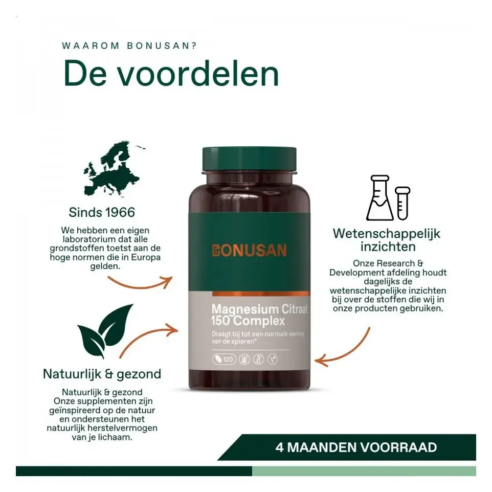 Bonusan Magnesium Citraat 150 mg Complex 120 tabletten