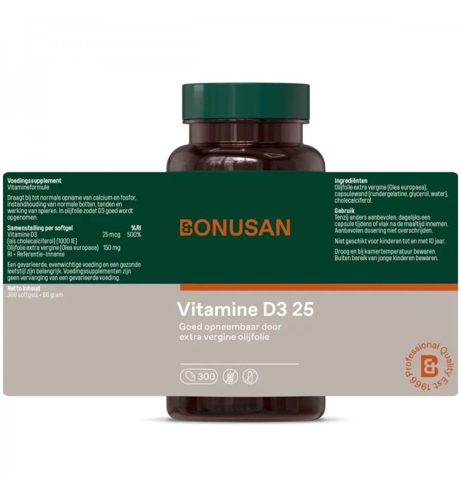 Bonusan Vitamine D3 25 90 softgels (afbeelding 8)
