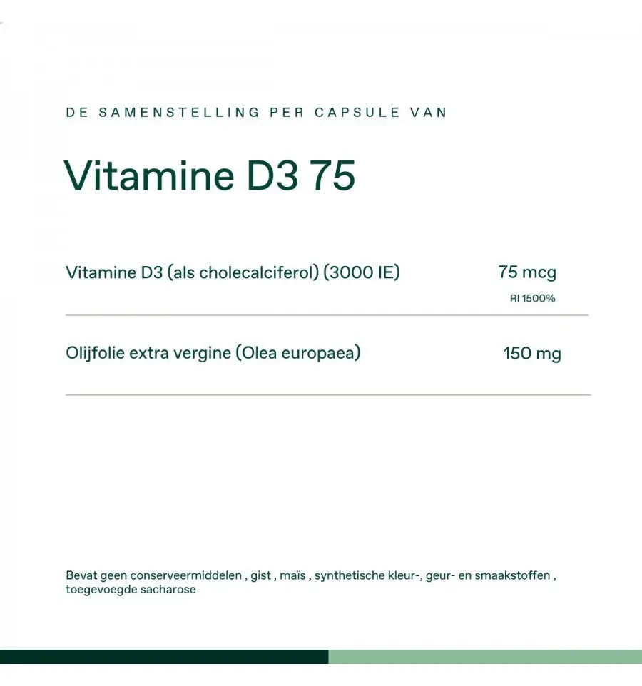 Bonusan Vitamine D3 75 mcg 1 x 120 softgels (afbeelding 3)