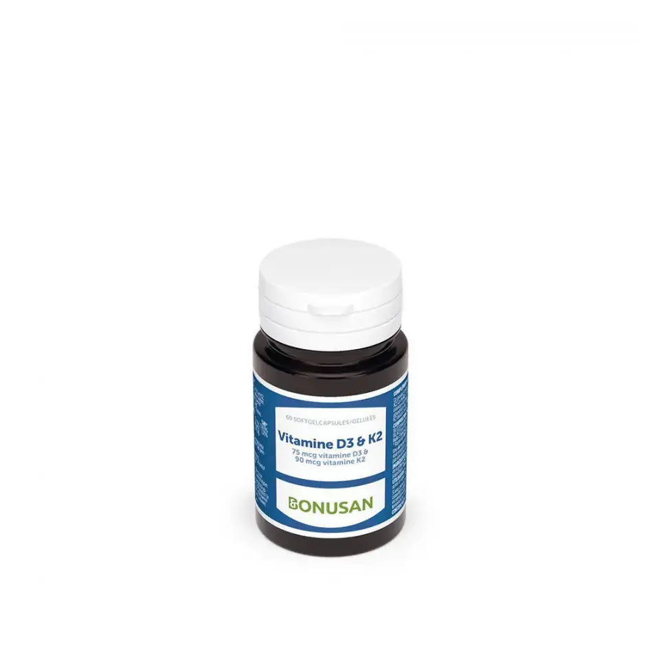 Bonusan Vitamine D3 & K2 België 60 softgels (afbeelding 1)
