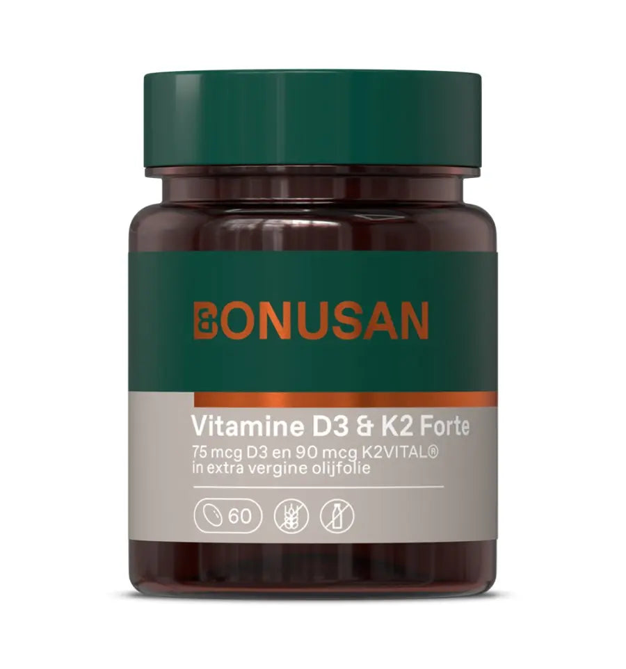 Bonusan Vitamine D3 & K2 Forte 60 softgels (afbeelding 1)