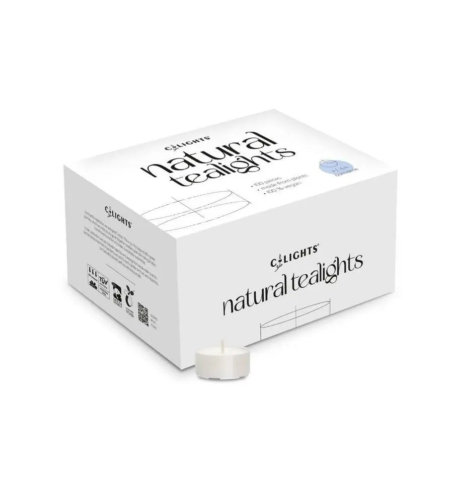C-Lights Natuurlijke theelichtjes 6 branduren 100 stuks