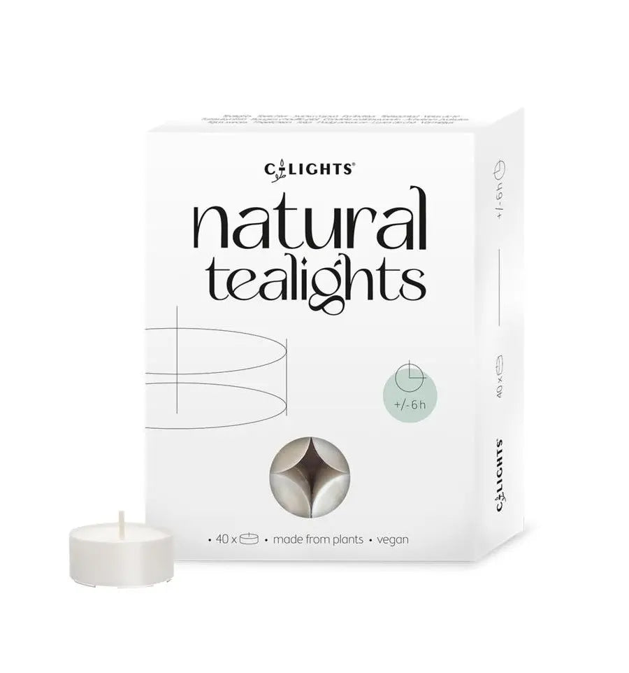 C-Lights Natuurlijke theelichtjes 6 branduren 40 stuks