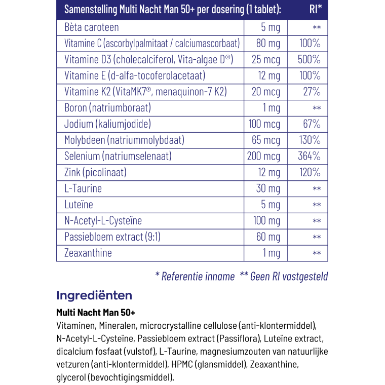 Vitakruid Multi dag & nacht man 50+