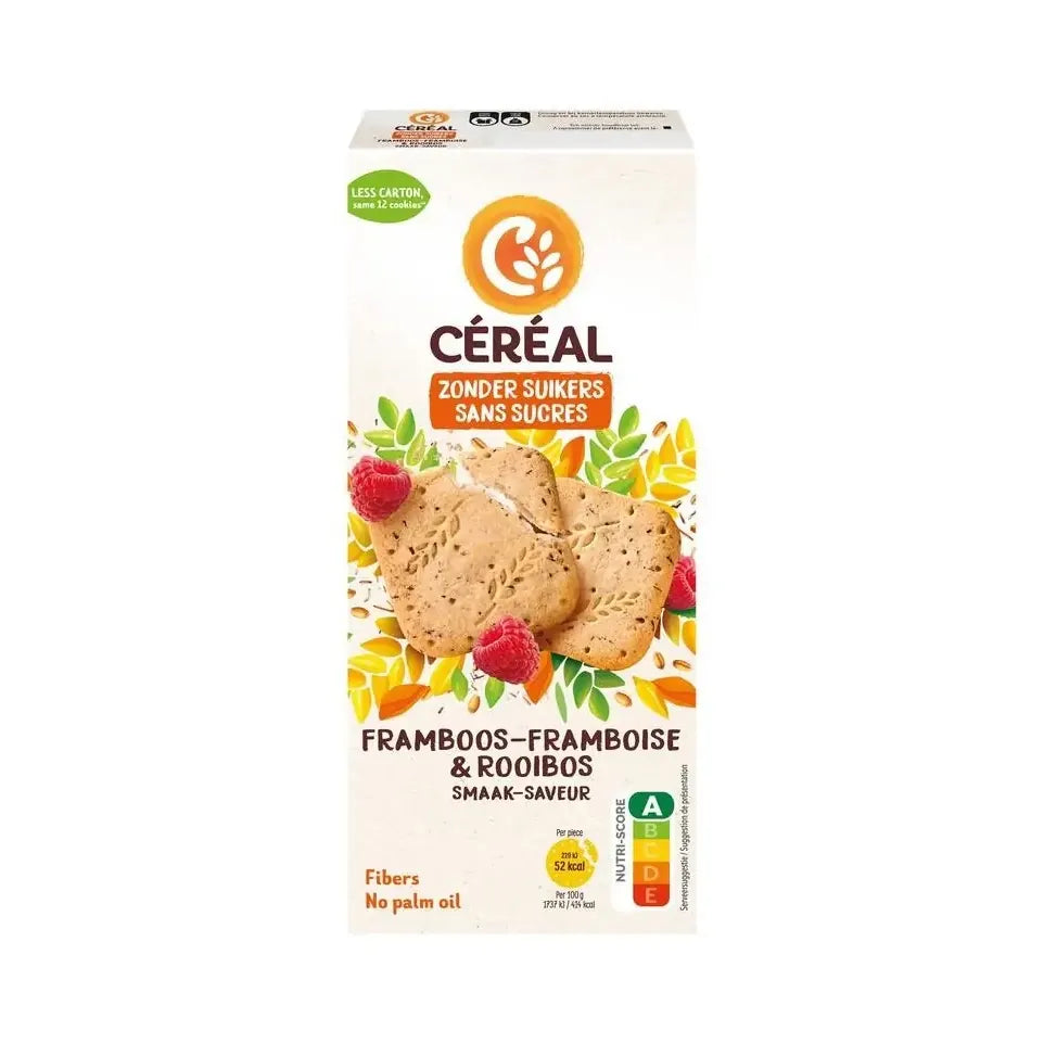 Cereal Koekjes framboos rooibos smaak zonder suikers 150 gram