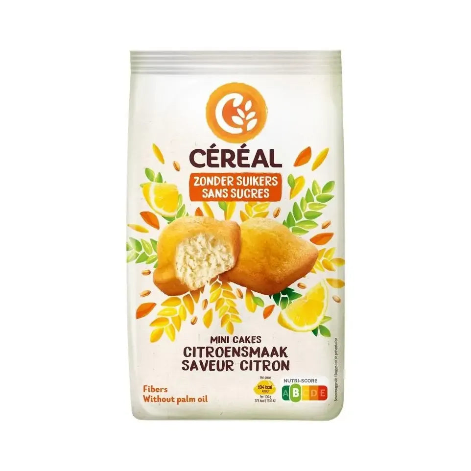 Cereal Mini cakes citroensmaak zonder suikers 196 gram