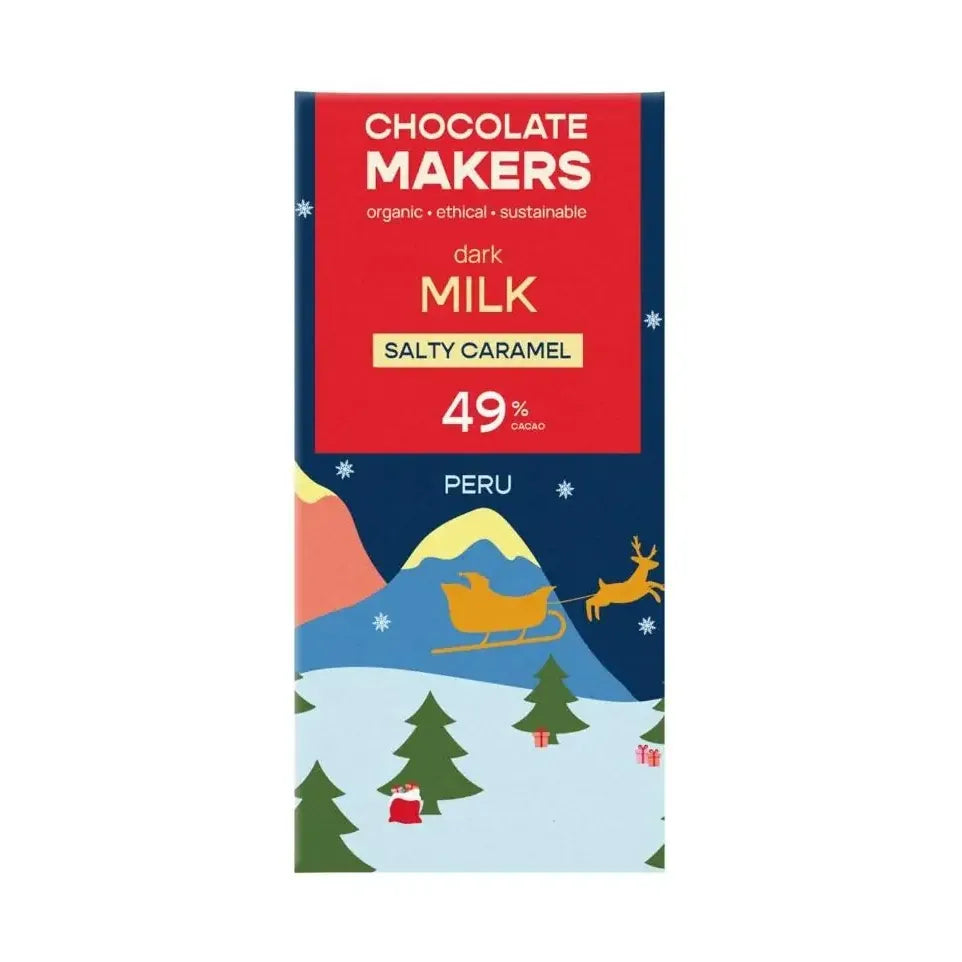 Chocolatemakers Kerstreep salty caramel 80 gram