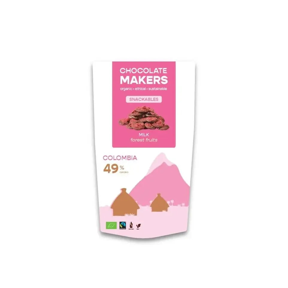 Chocolatemakers Snackable melk 49% met bosvruchten biologisch