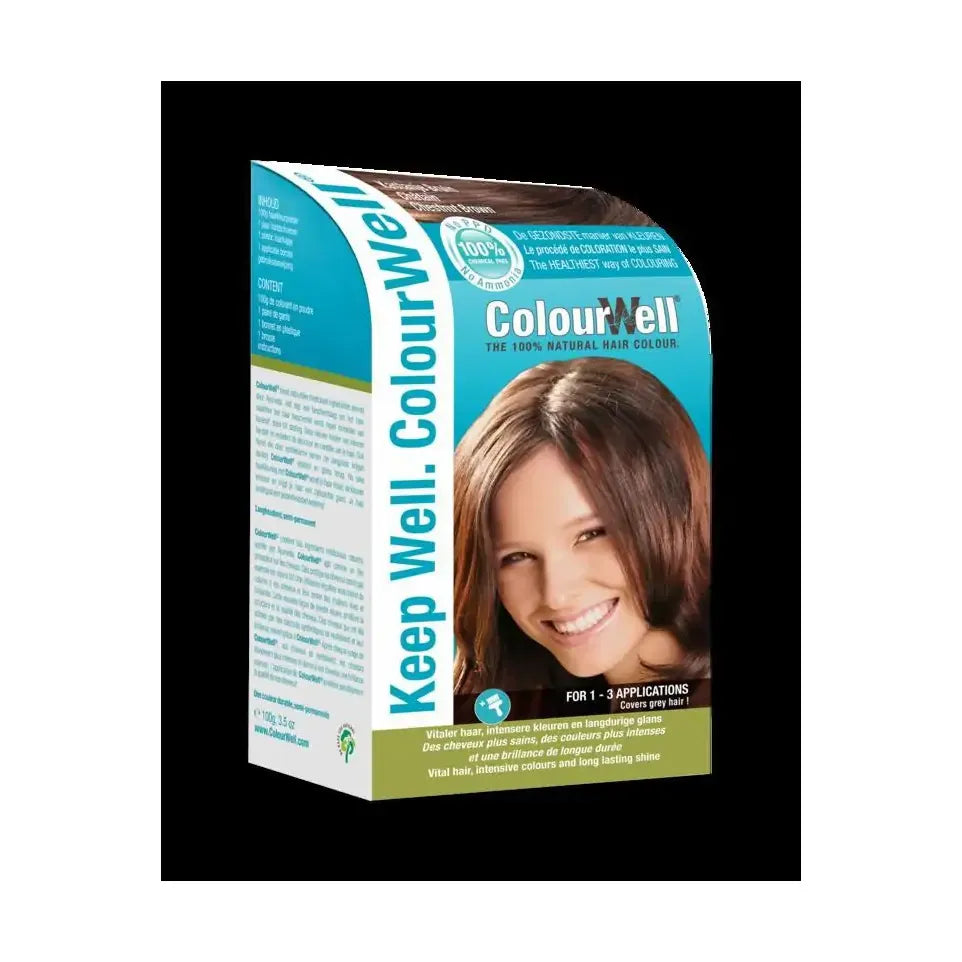 Colourwell 100% natuurlijke haarkleuring kastanje bruin 100 gram