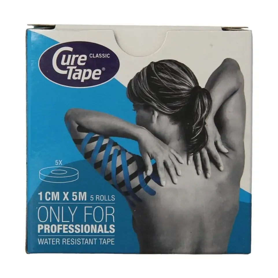 Curetape Kinesiotape blauw 1cm x 5m 5 stuks