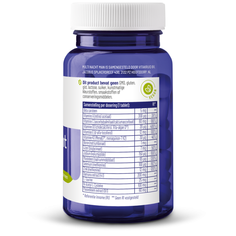 Vitakruid Multi nacht man 30 tabletten
