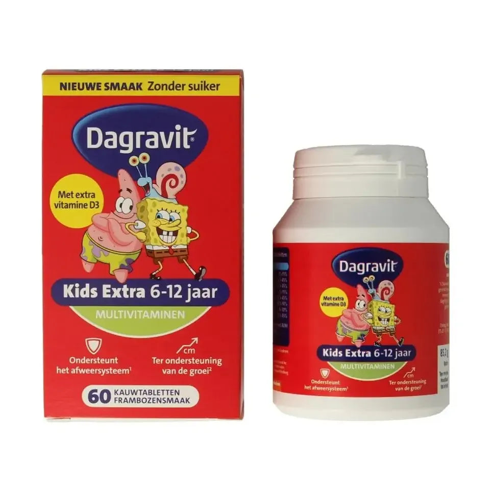 Dagravit Kids extra 6 - 12 jaar 60 kauwtabletten