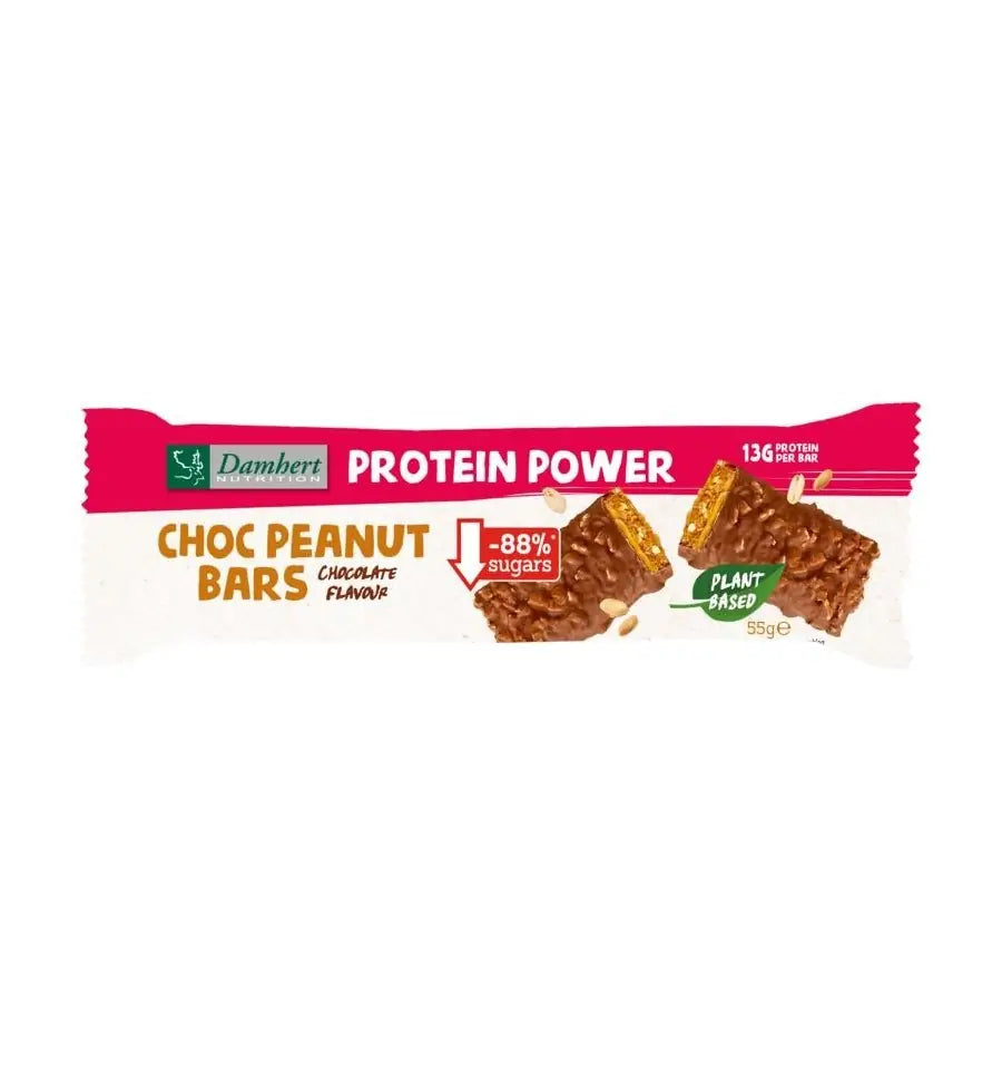 Damhert Protein peanut/choco bar glutenvrij 55 gram