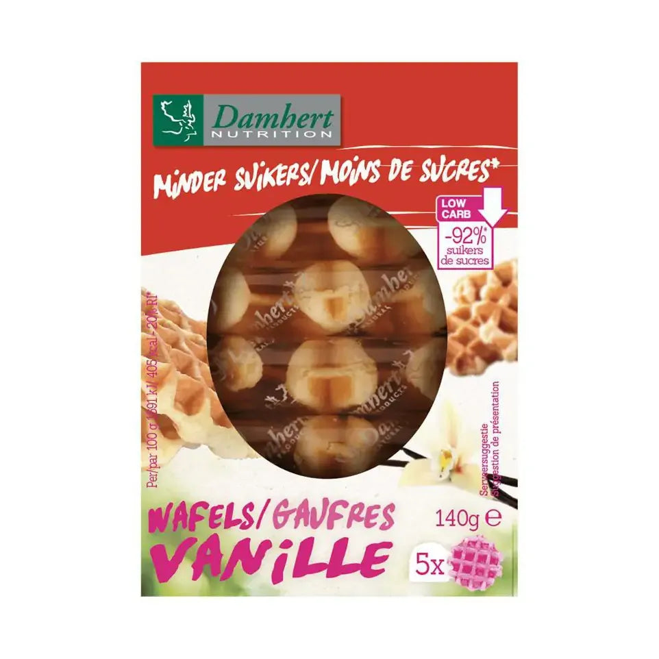 Damhert Wafel vanille minder suiker 140 gram