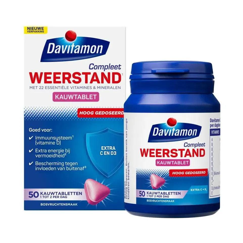 Davitamon Compleet weerstand hooggedoseerd 50 kauwtabletten