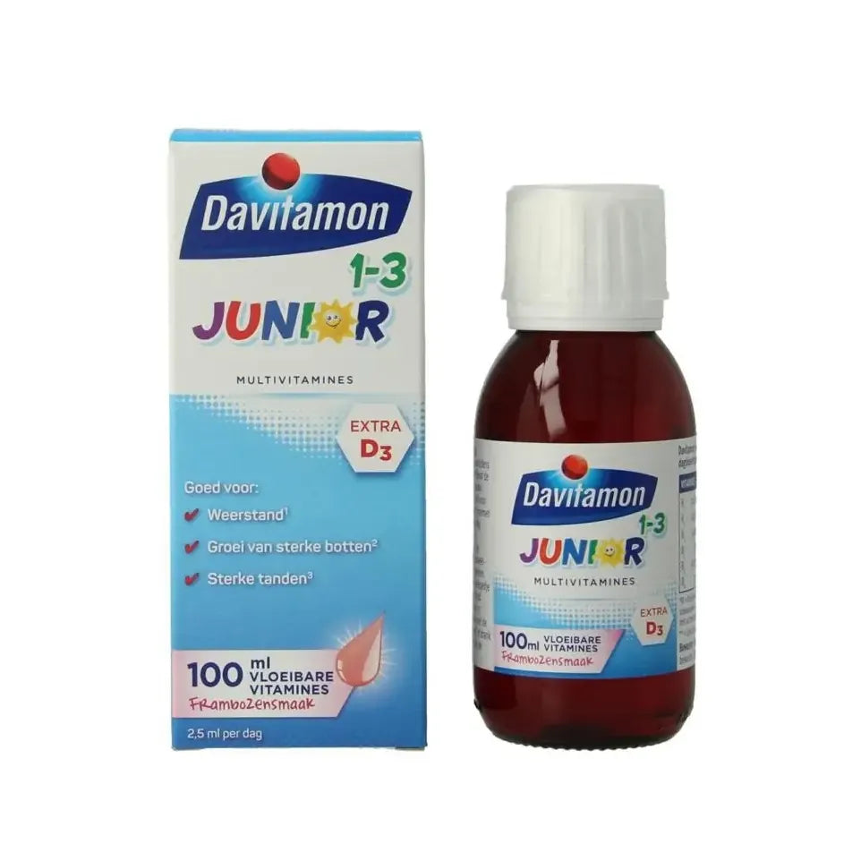 Davitamon Junior 1+ vloeibare vitamines framboos 100 ml