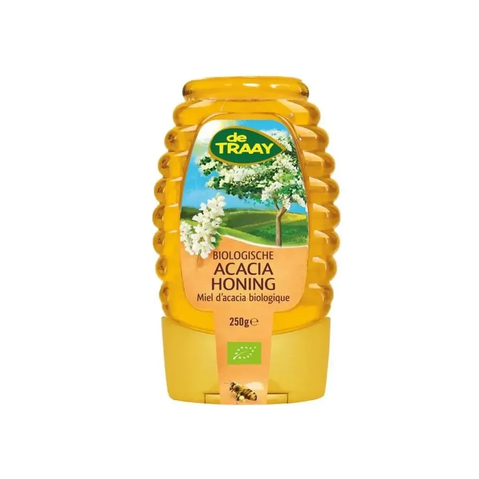 De Traay Acaciahoning knijpfles biologisch 250 gram