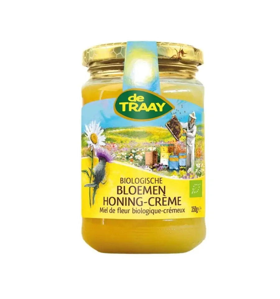 De Traay Bloemen honing creme biologisch 350 gram