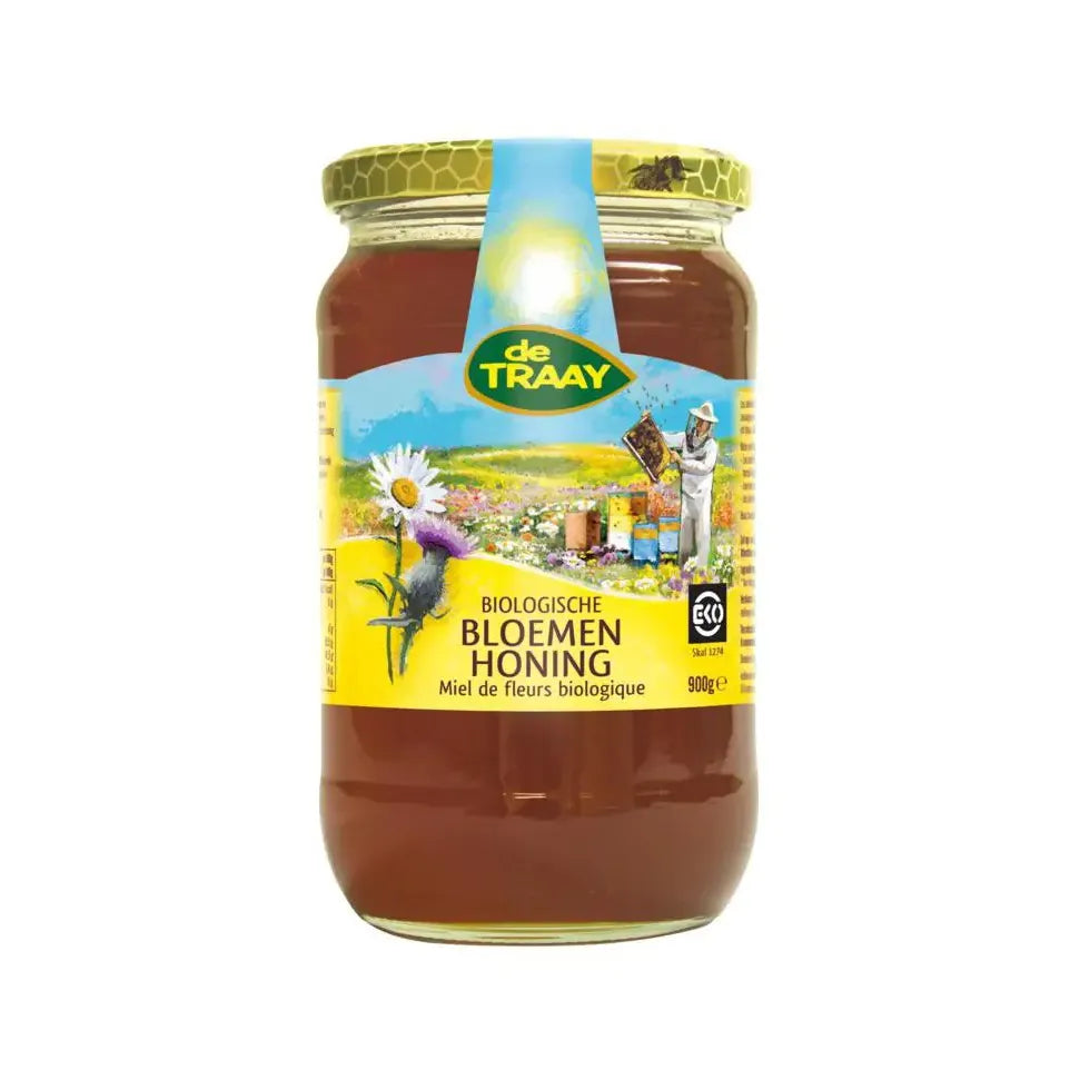 De Traay Bloemenhoning vloeibaar biologisch 900 gram