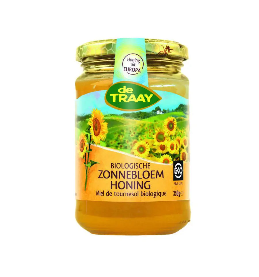 De Traay zonnebloem honin creme biologisch 350 g