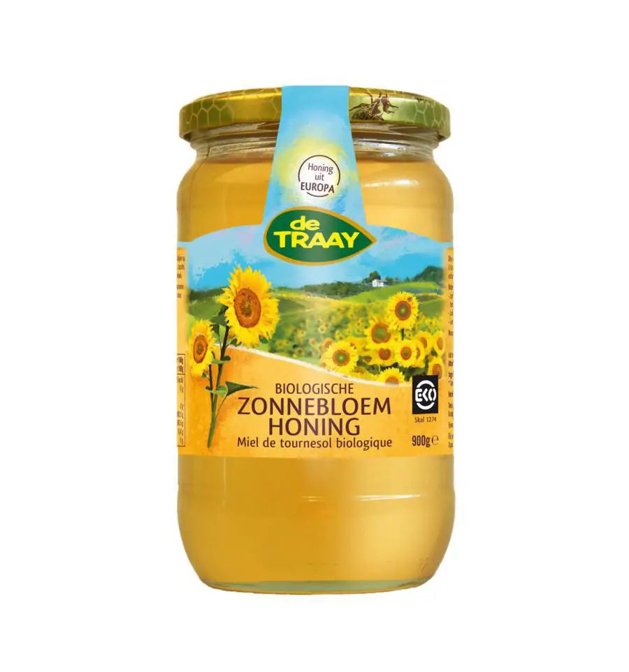 De Traay Zonnebloemhoning creme biologisch 900 gram